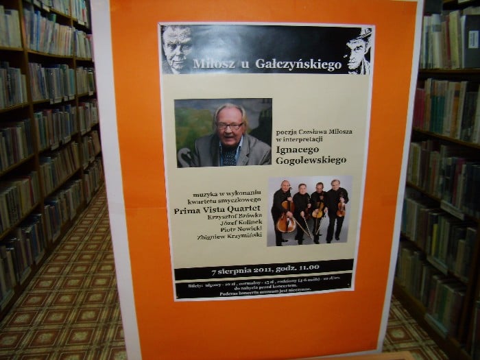 Plakat ''Miłosz u Gałczyńskiego''.